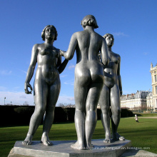 alta qualidade nu mulher esporte fundição estátua de bronze